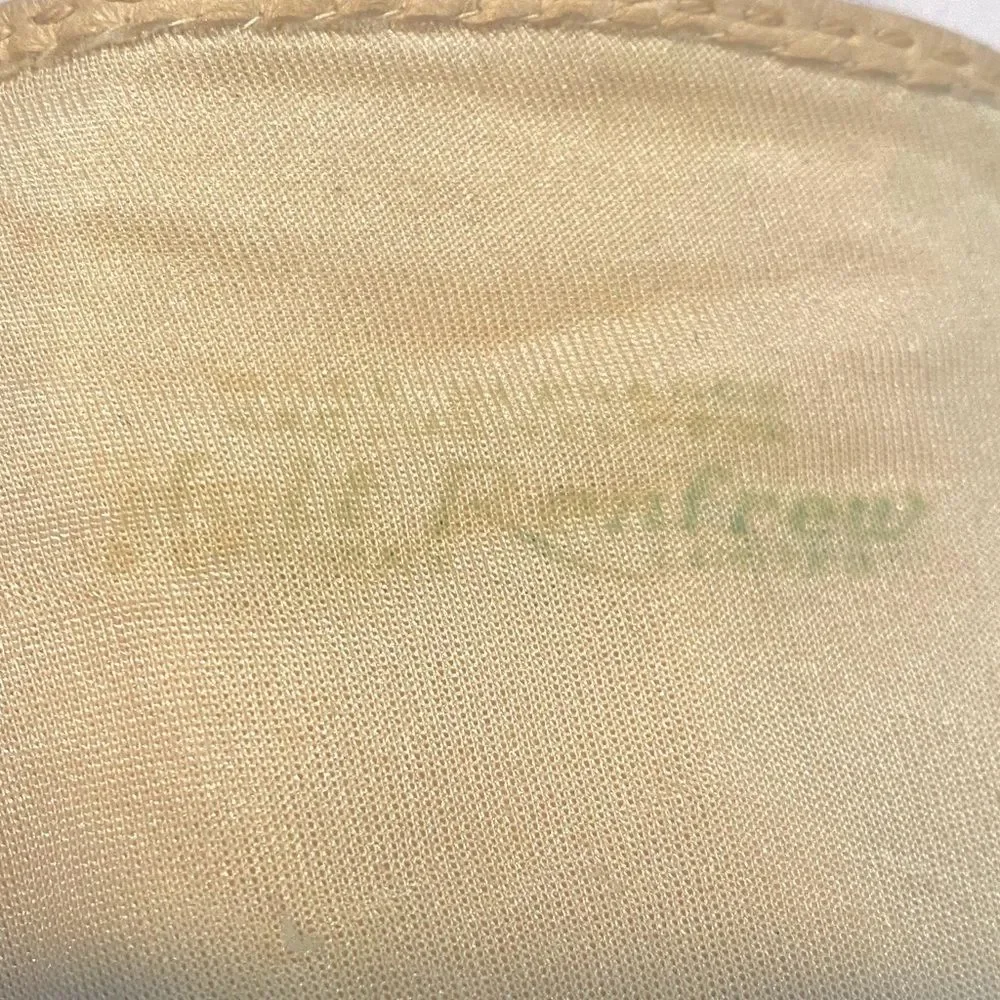 Rare 60s Vintage Christian Dior Leather Gloves Silk Lined Sz Small Ivory Cream